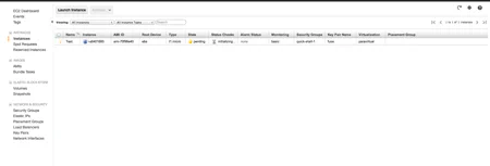 Liste des instances AWS