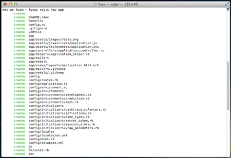 Création d’application Ruby on Rails