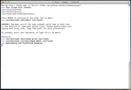 Installation de Homebrew