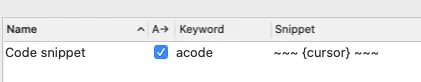 Snippet de code