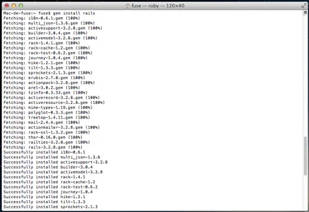 Installation de Ruby on Rails 3.2.8